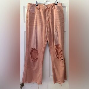 Altar'd State Women's Flare Jeans in Peach